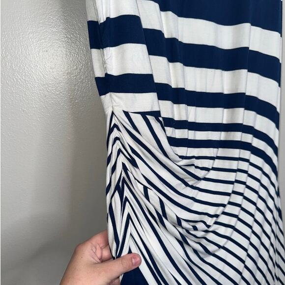 Soft Surroundings Vela Infinity Maxi Dress Navy/White Striped Size 2X Plus - Picture 5 of 10